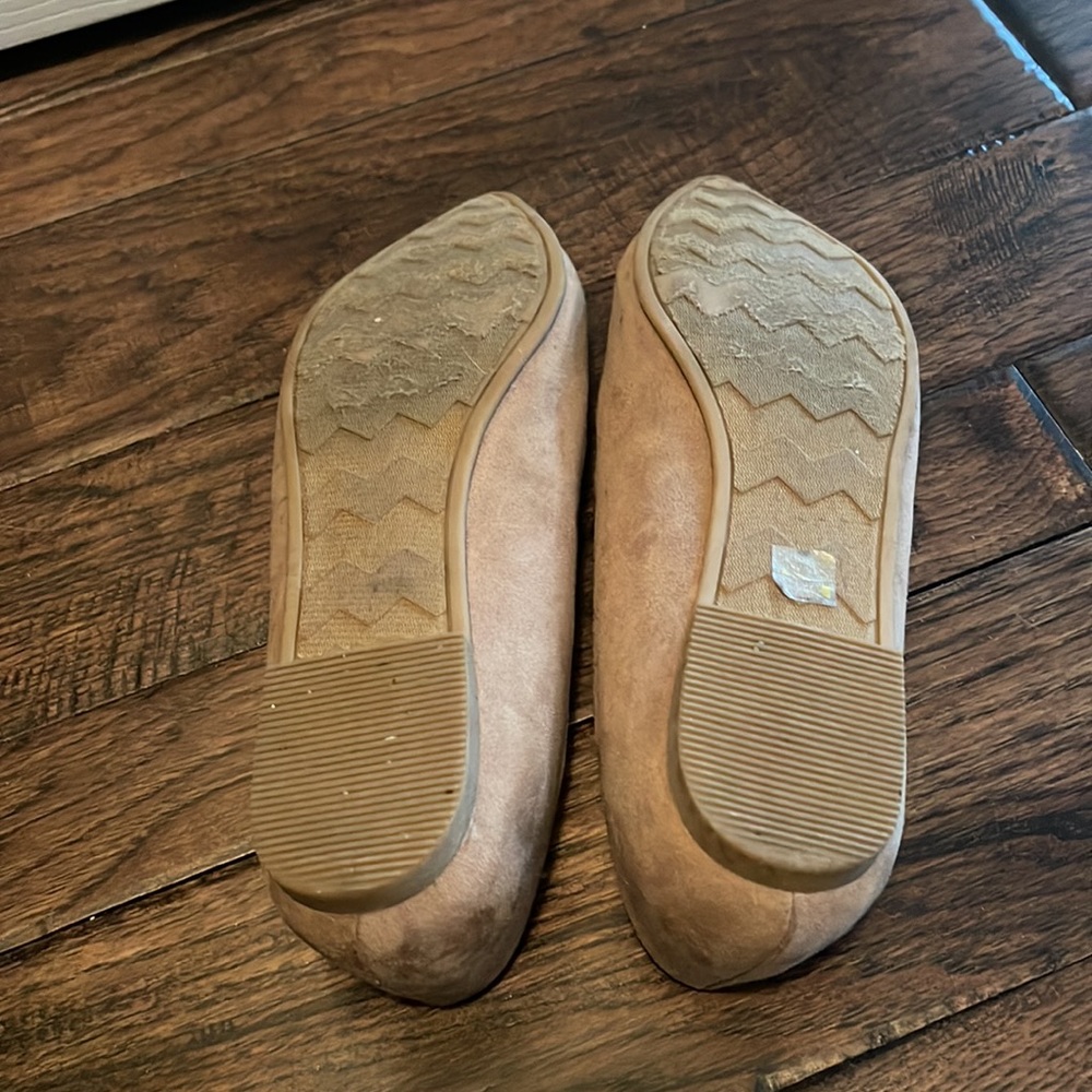 Taupe Lace Up Suede Flats - Picture 4 of 4